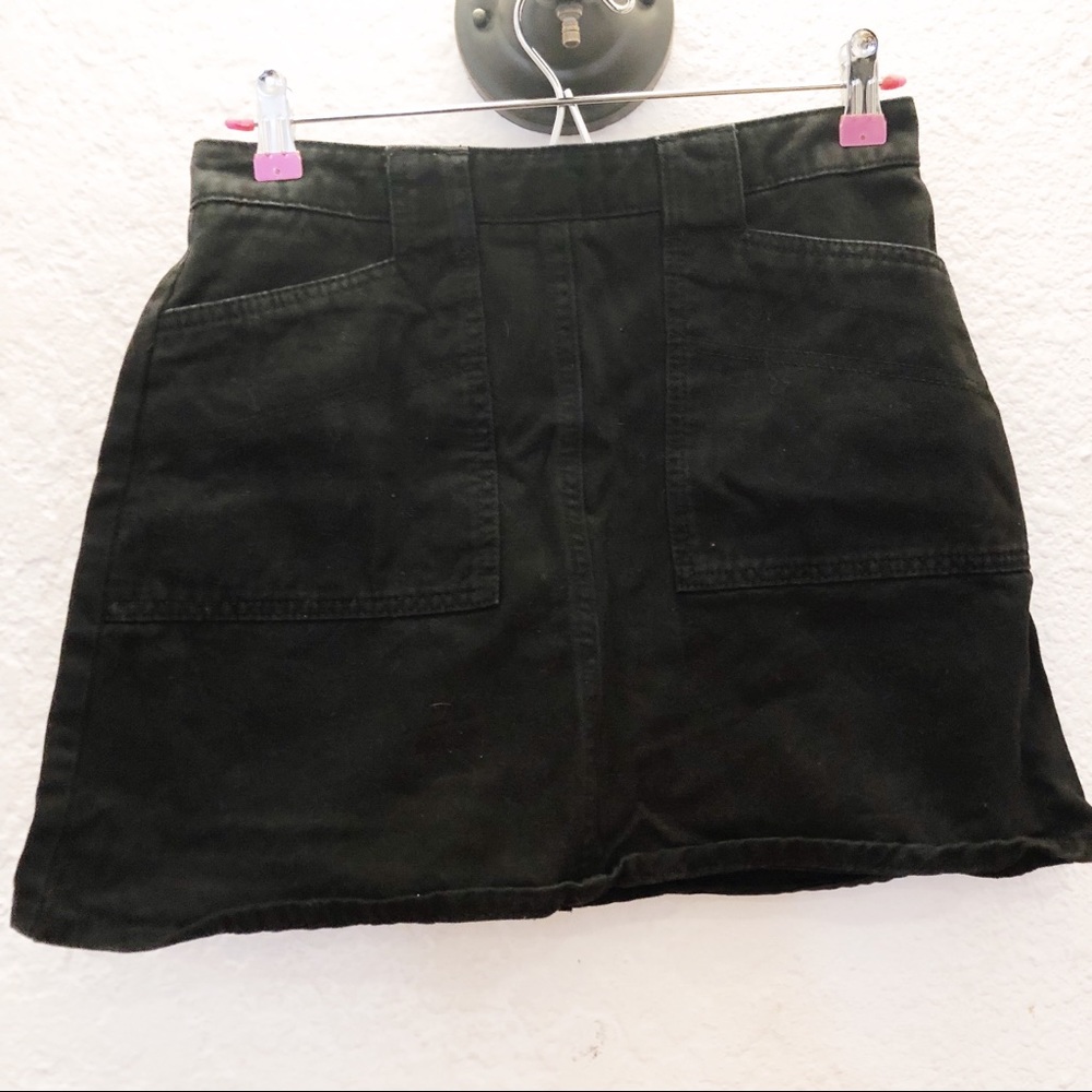 urban outfitters black denim mini skirt